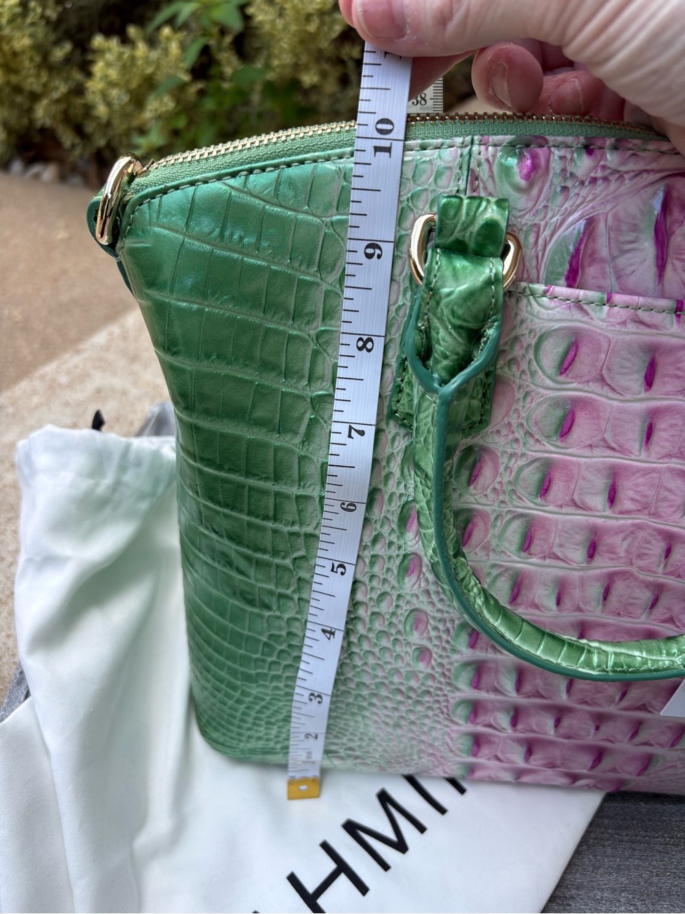 Brahmin NWT Duxbury Satchel Apple Blush Ombre Melbourne Croc Embossed Leather - Picture 13 of 13